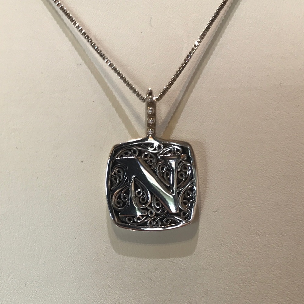 “N” Initial Pendant - Picture 2 of 3